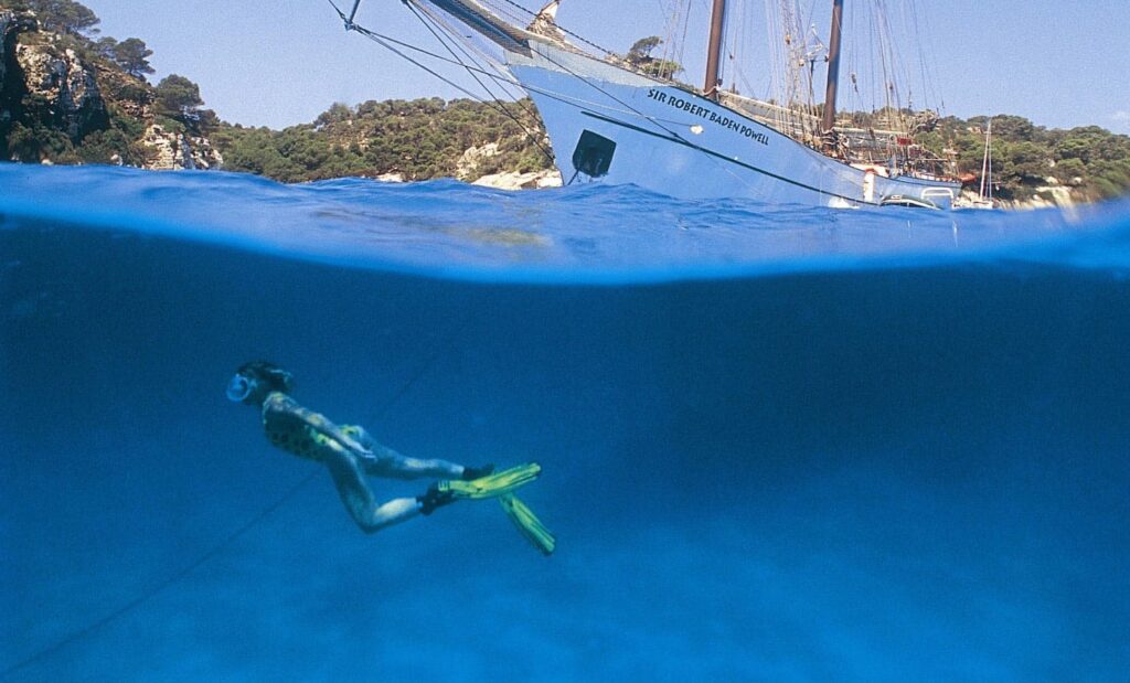 Diving &amp; sailing Mediterranean Sea