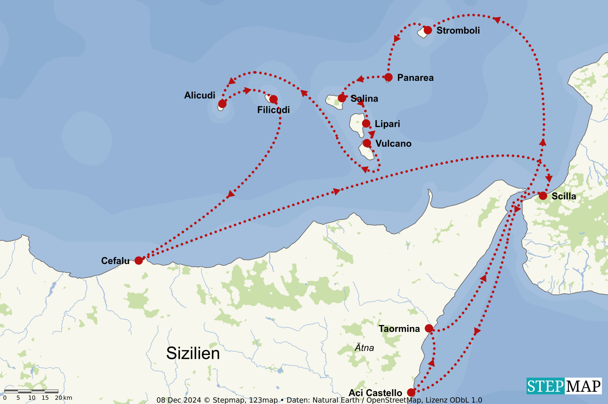 Sailing among the Aeolian Islands