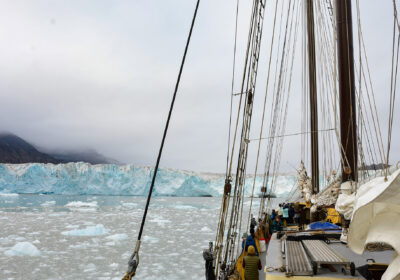Noorderlicht on deck with Glacier Arctic Svalbard