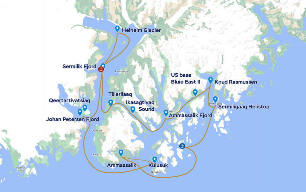 De Route van de Groenland expeditie